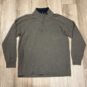 The North Face Sweater Mens XL Brown Quarter Zip Wool Cotton Blend Pullover